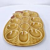 Vintage barbotine egg plate egg holder 10 holes made in japan