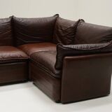 Large leather modular sofa, 1970s Germany