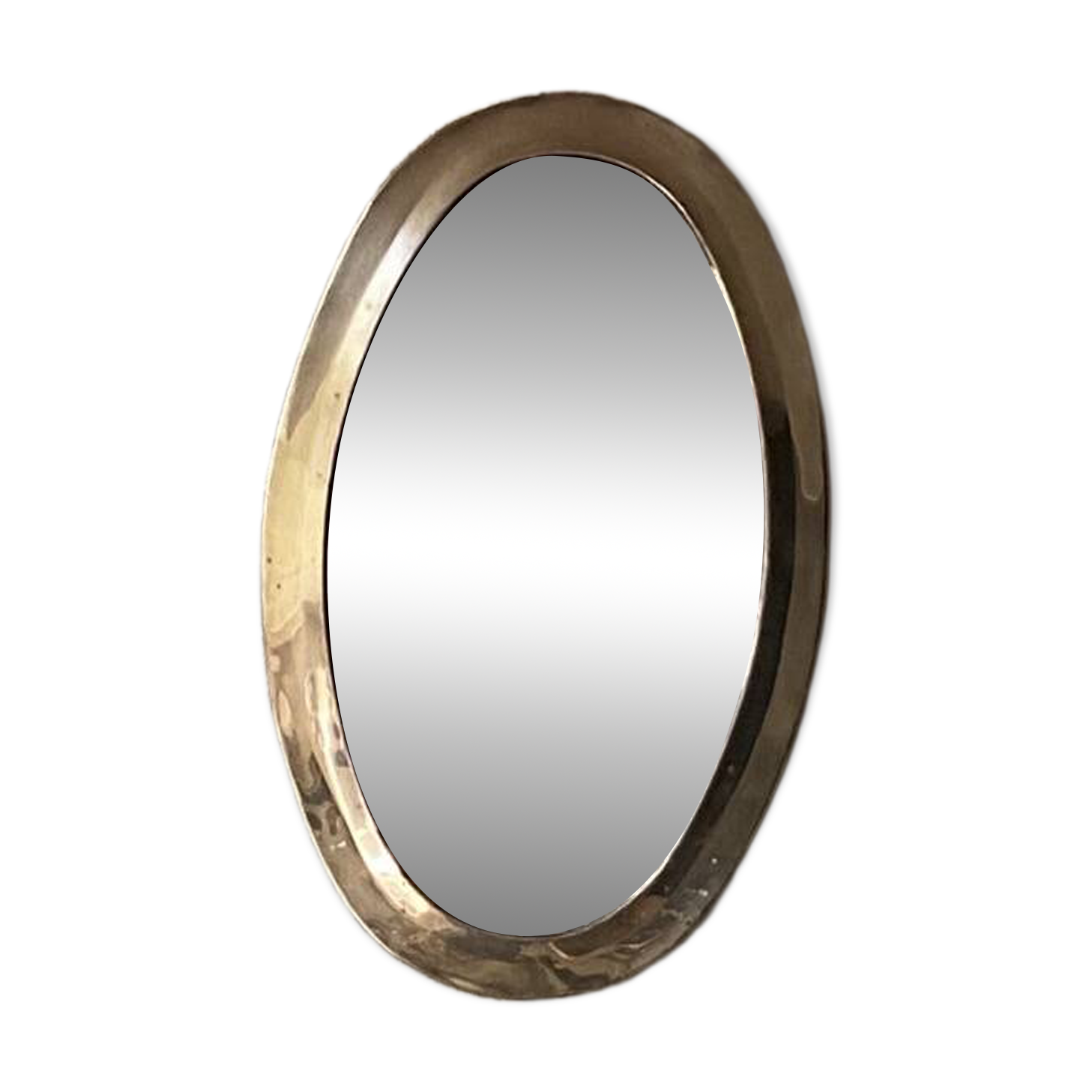 Urdu oval mirror solid brass