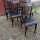 Set of 6 vintage black leatherette bistro chairs