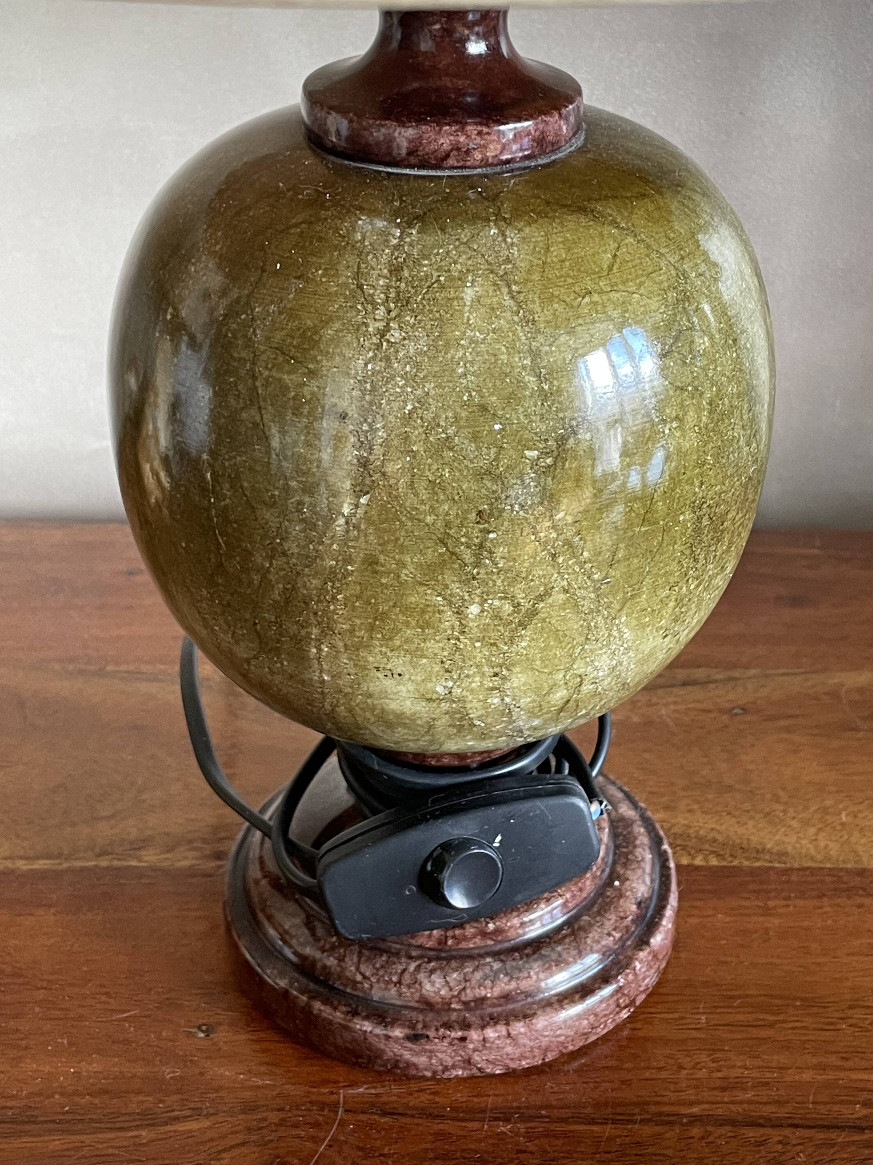 Green marble lamp