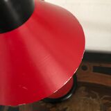 Vintage red articulated office lamp