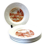 6 vintage white Augusty porcelain soup plates in very good condition.