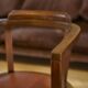 Fauteuil en chêne et skaï 1940’s