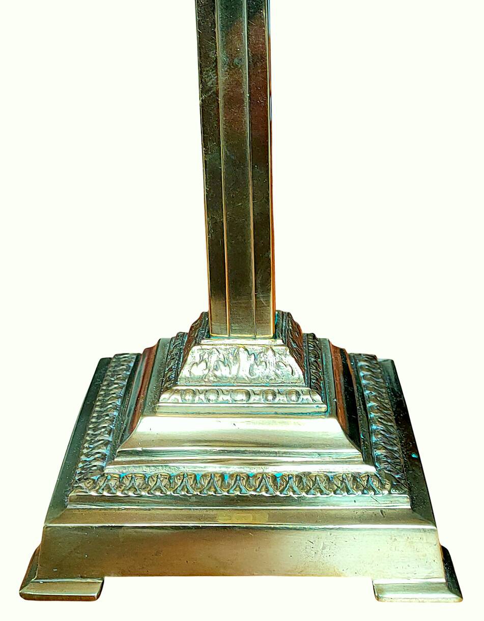 Paire De Lampes Bronze Patiné Avec Abat-jour Toile De Jouy Rose - Fait Main