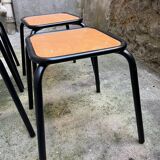 4 black school stools