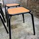 4 black school stools