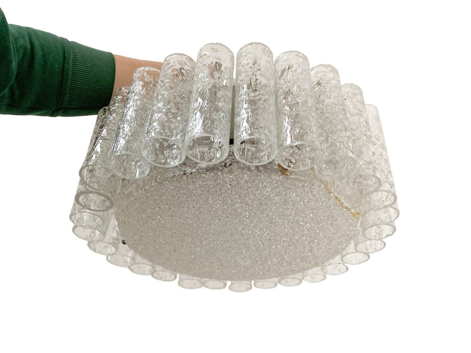 Vintage doria ceiling lamp with glass cylinders