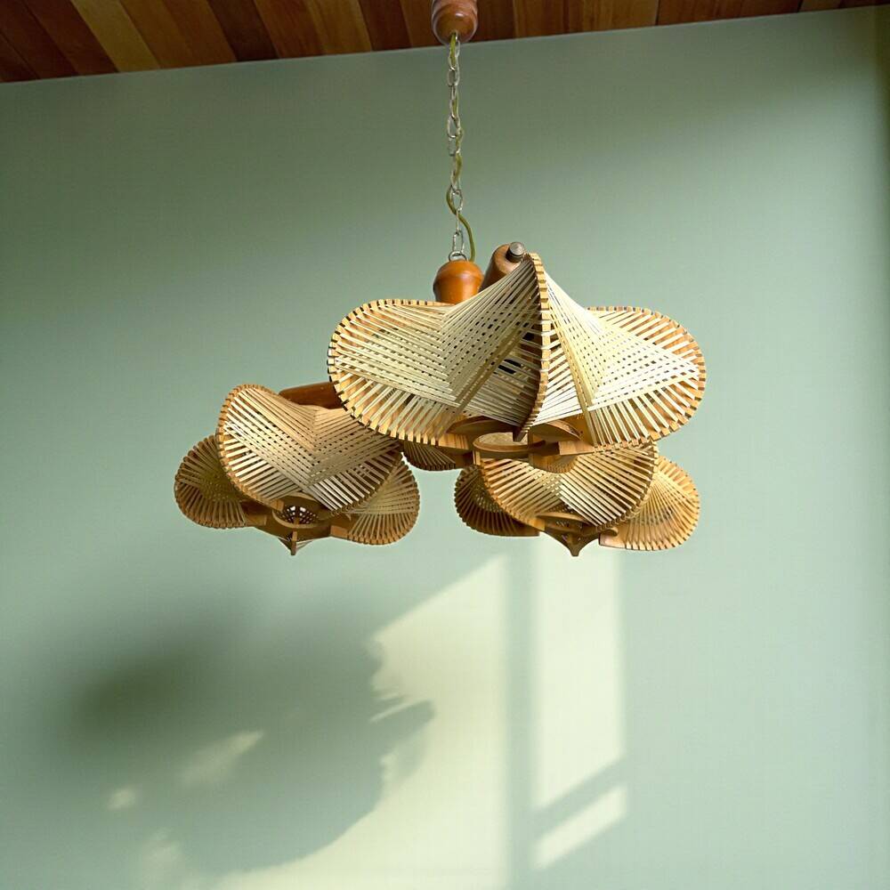 Rustic wooden chandelier
