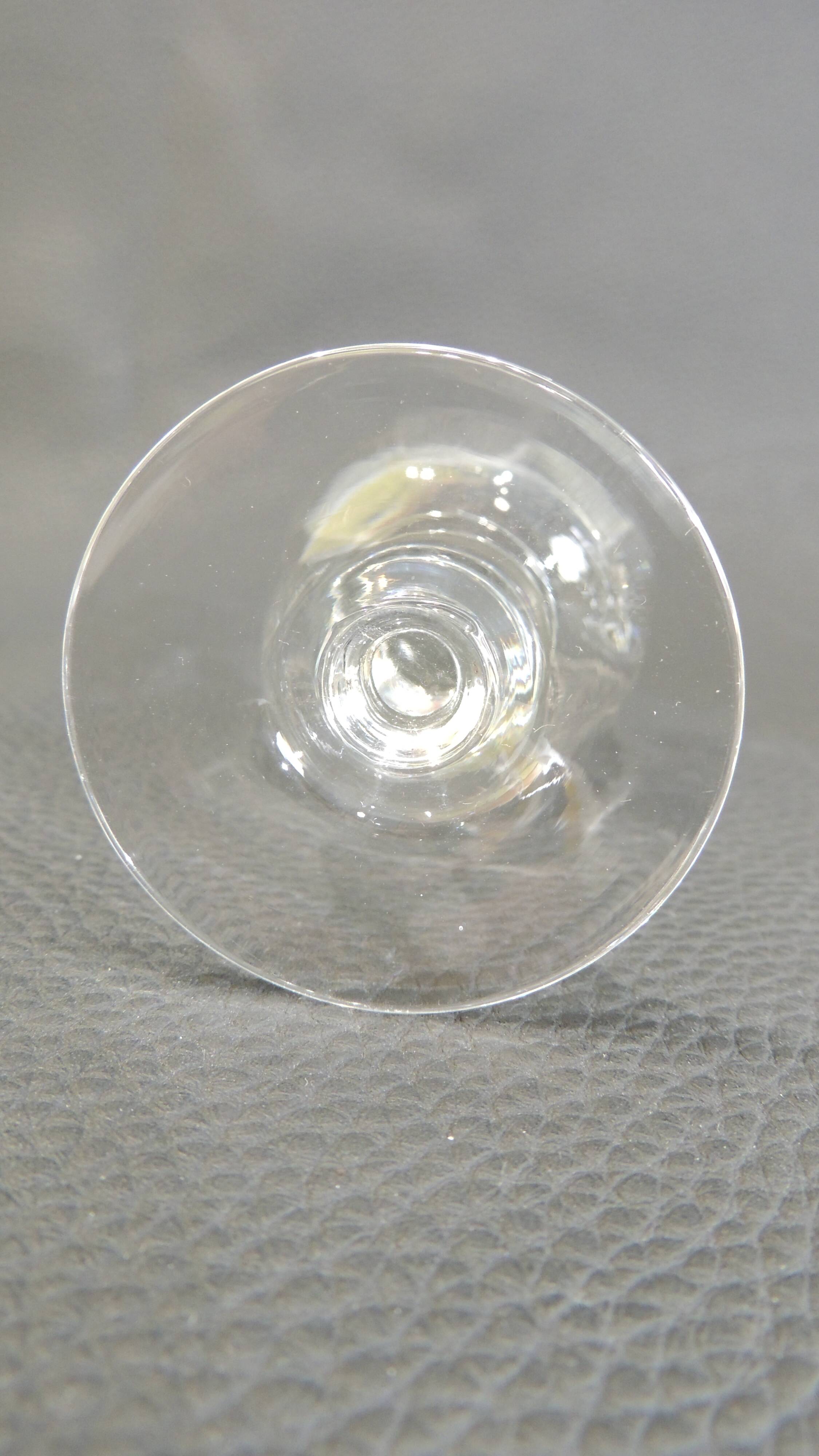 Set of nine engraved crystal liquor glasses, emma model. early 20th century/vintage/thouvenin vierzon