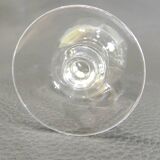 Set of nine engraved crystal liquor glasses, emma model. early 20th century/vintage/thouvenin vierzon