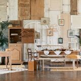 Vintage oak standing wardrobe "Giroflée"