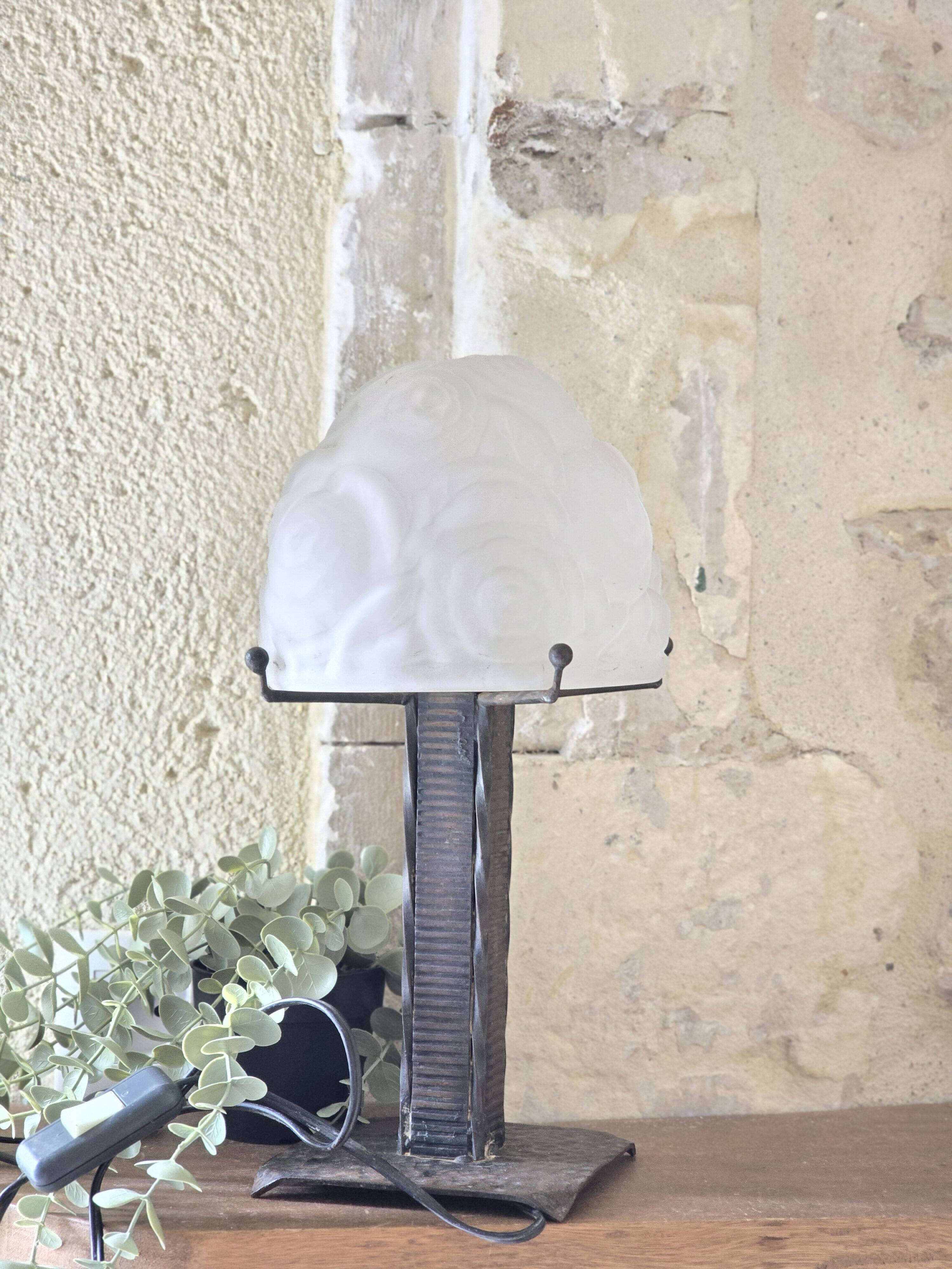 Lampe Art Déco fer forgé 1930
