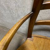 Straw country armchair