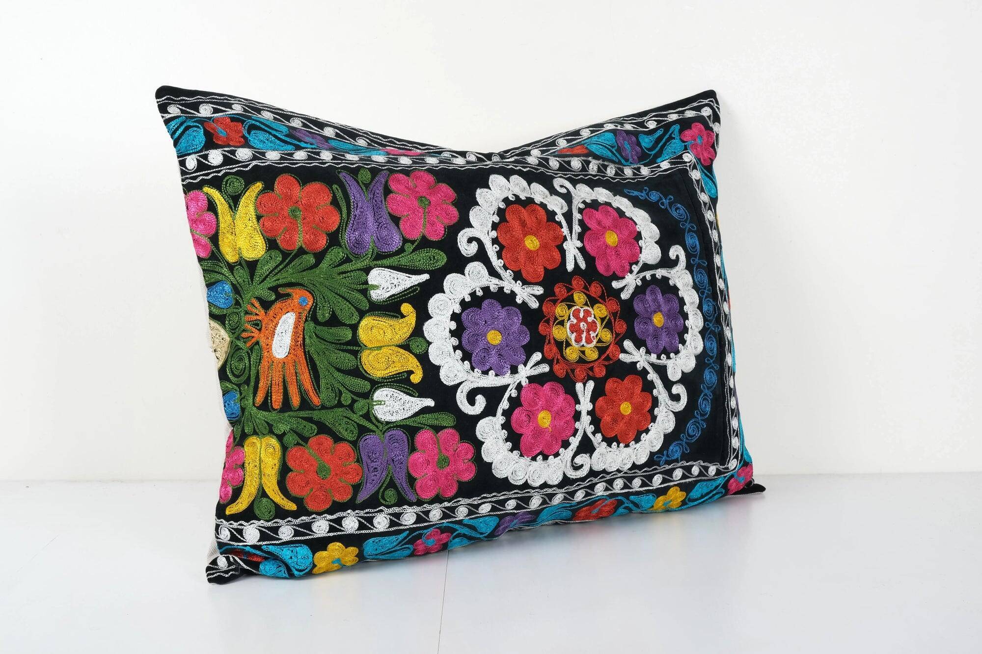 Vintage embroidered cushion cover 76x61 cm