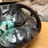 Art Nouveau barbotine vase with "scarabs" decoration.