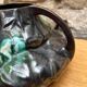Art Nouveau barbotine vase with "scarabs" decoration.