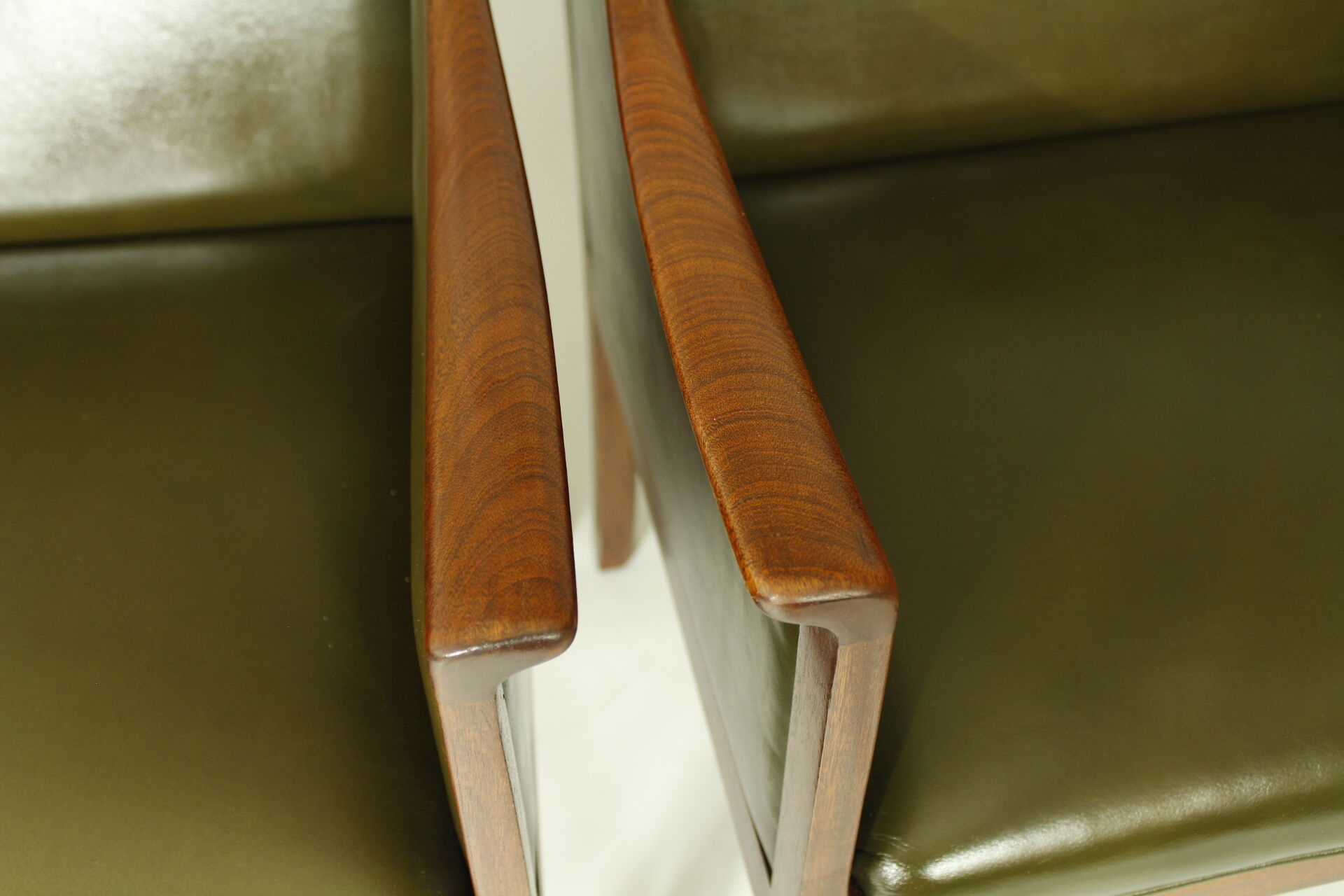 Pair of Leather Lounge Chairs by Ole Wanscher, 1950s