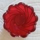 Vintage red blown glass ashtray empty pocket