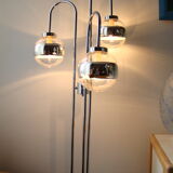 Lampadaire vintage 3 globes argentes