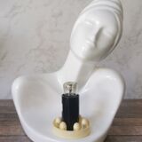 Lampe femme céramique globe opaline