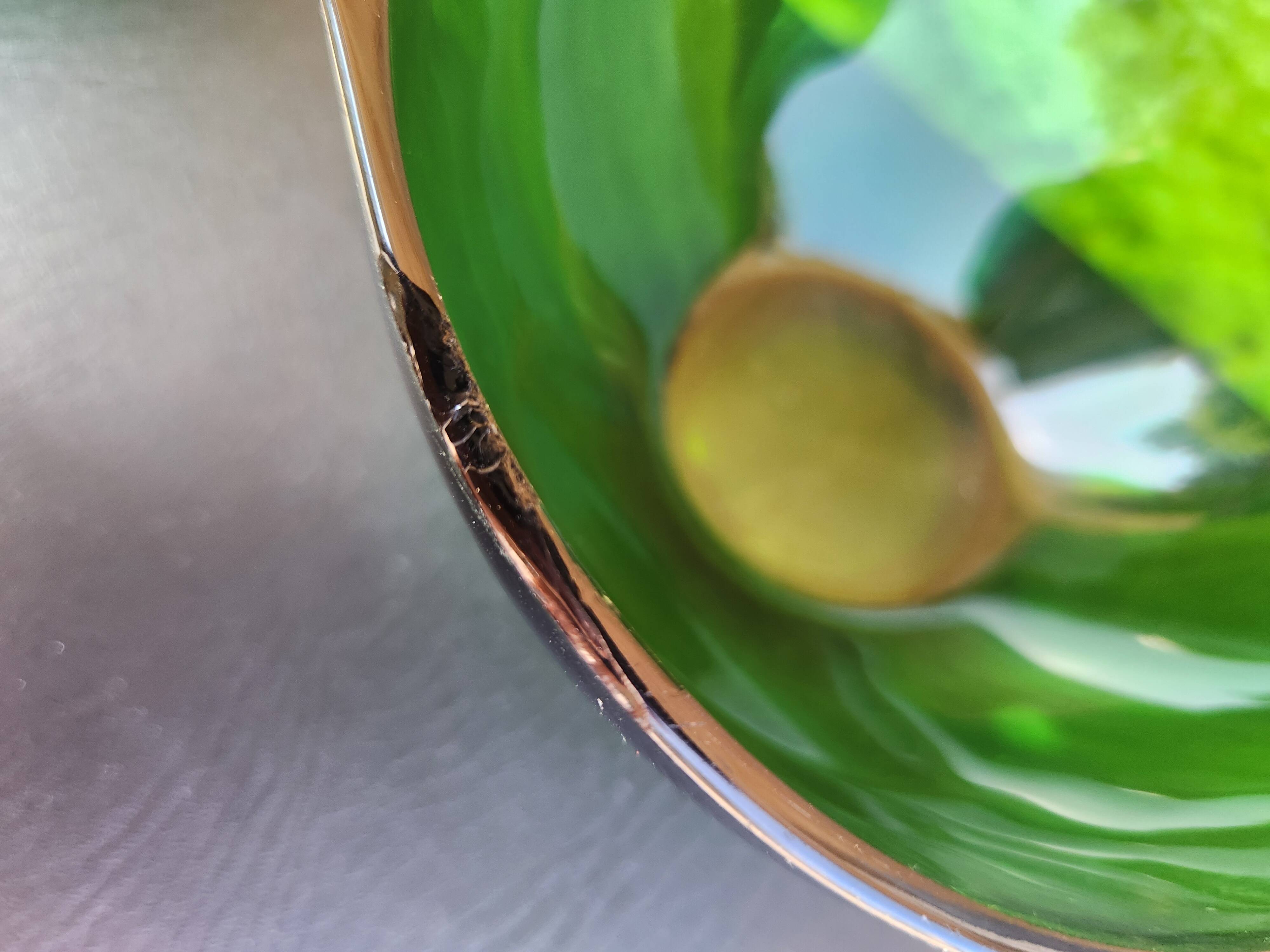 Set of 3 vintage green eared bowls