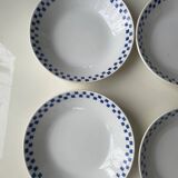6 “checkerboard” soup plates Moulin des Loups