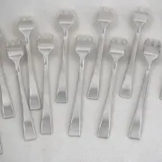 Christofle Concorde Art Deco, 12 silver-plated cake forks, perfect condition.