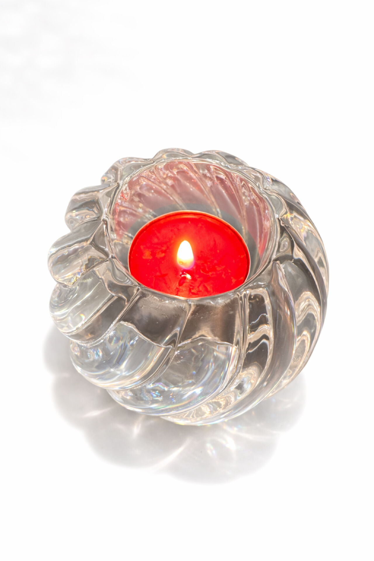 Kosta Boda Sweden Modernist Crystal Spiral Candle Holder with Box - 19