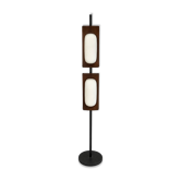 Lampadaire en teck et opalin G. Reggiani
