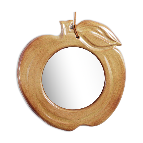 Miroir ''pomme'' en céramique 1970 — Beyit