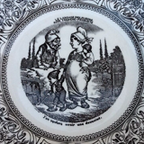 Plate " The language of flowers " Faience of Gien Rose Trémière-Fertility