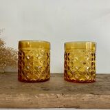 6 Pernod amber glasses