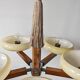 Art Deco Chandelier with 5 Arms and Round Shades from the 1930s