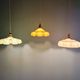 Trio of Art Deco pendant lights in colored opaline glass, 1930s
