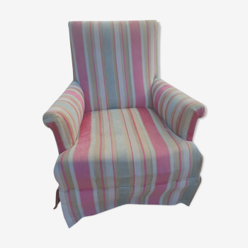 Fauteuil en velours multicolore