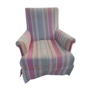 Fauteuil en velours multicolore