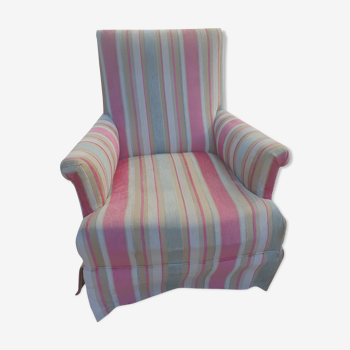 Multicolored velvet armchair