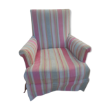 Fauteuil en velours multicolore