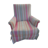 Multicolored velvet armchair