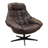 Leather swivel armchair, Danish design, 1960s, designer: H.W. Klein, manufacture: Bramin