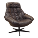 Leather swivel armchair, Danish design, 1960s, designer: H.W. Klein, manufacture: Bramin