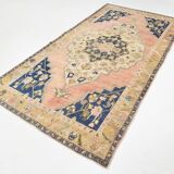 5x9 Peach Red Dark Blue Persian Area Rug, 153x290Cm SK 18900