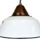 Industrial White Enamel and Cast Iron Pendant Light, 1960s