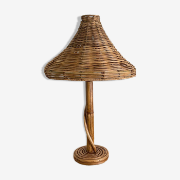 Lampe de table en osier de style vintage