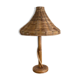 Lampe de table en osier de style vintage