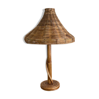 Lampe de table en osier de style vintage