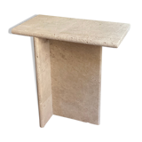 Minimalist travertine stone side table