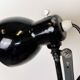 Lampe murale à ciseaux en émail noir industriel, années 1950