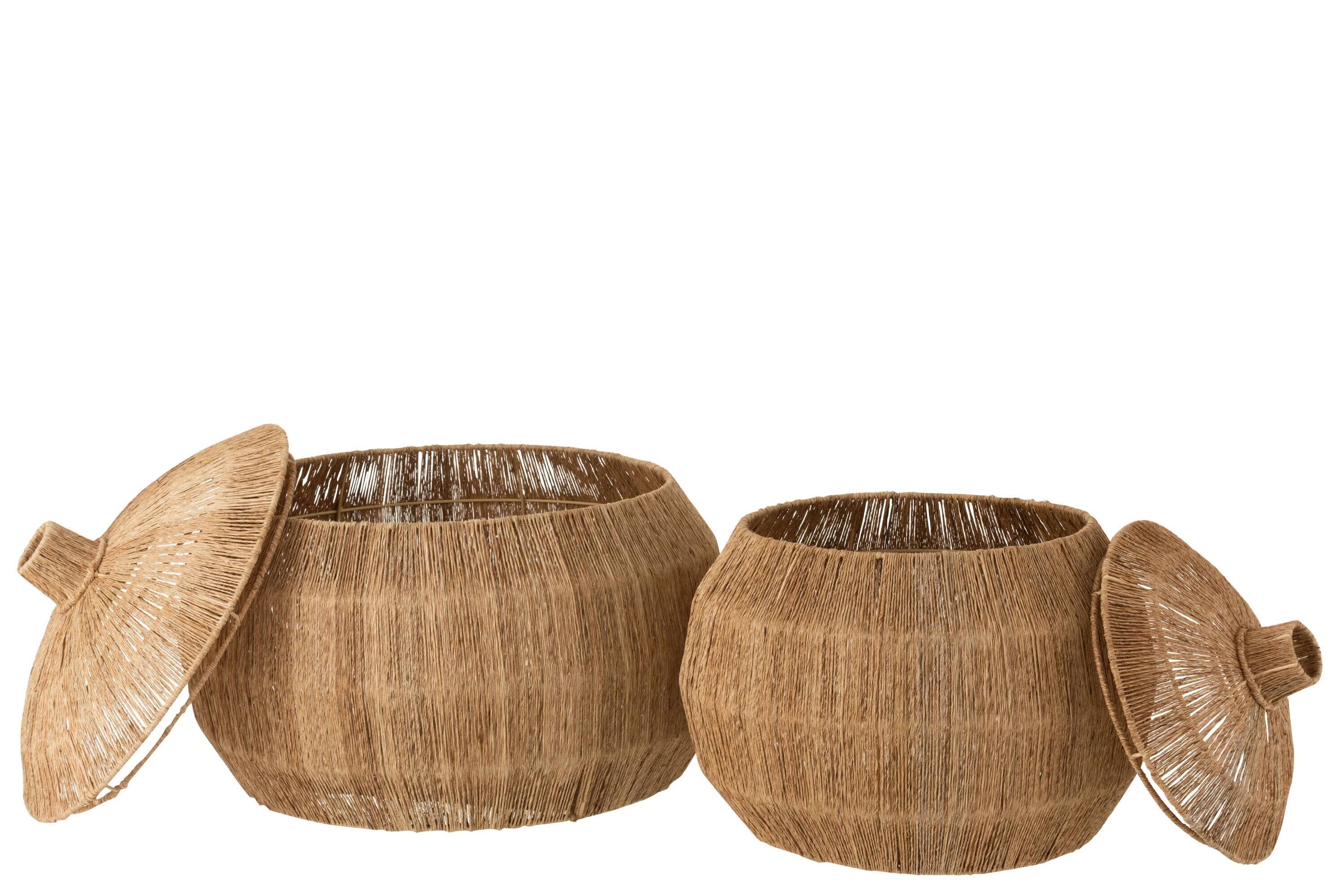 Set of 2 Dantya baskets in natural jute (55.5x55.5x45cm)